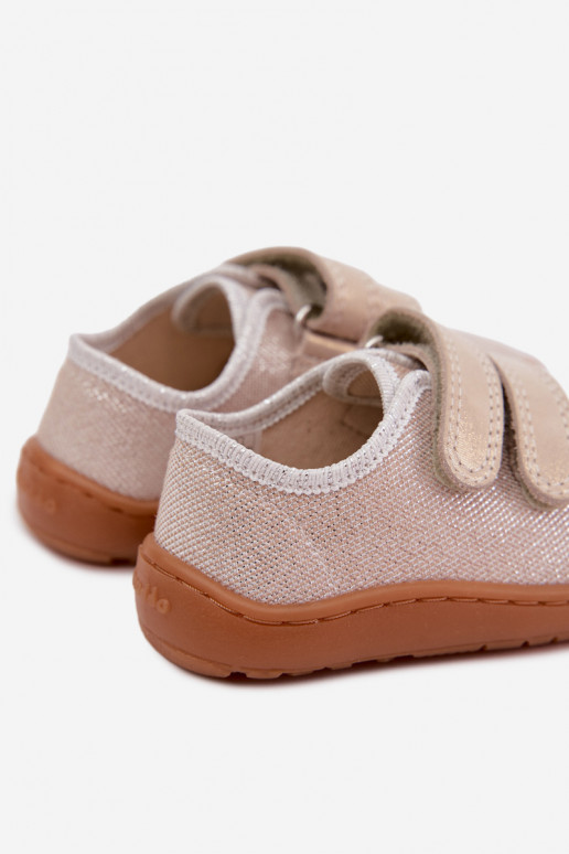 Šlepetės Vaikiški Barefoot Froddo Canvas G1700440-1 aukso spalvos