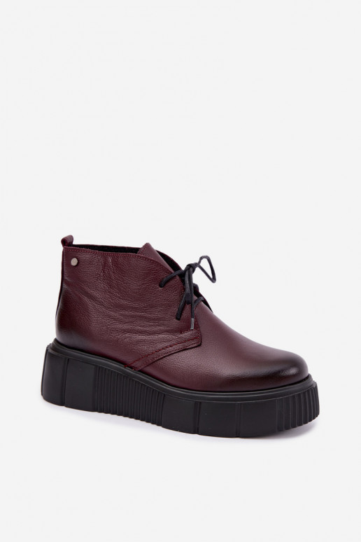   batai  su platforma pašiltinti Zazoo 60588 bordo spalvos