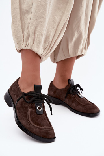batai Barefoot  Z Naturalnego Zamszu D&A CR62-3460 Czekoladowe