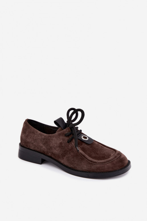 batai Barefoot  Z Naturalnego Zamszu D&A CR62-3460 Czekoladowe