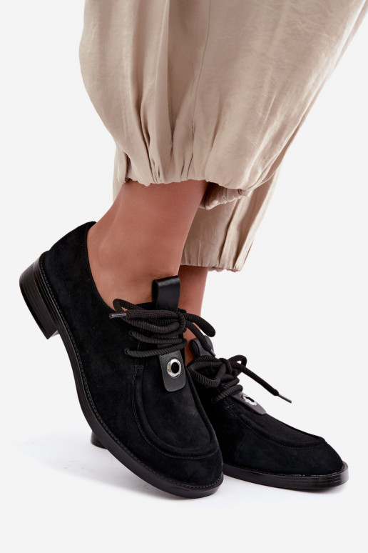 batai Barefoot  Z Naturalnego Zamszu D&A CR62-3460 Juodos spalvos