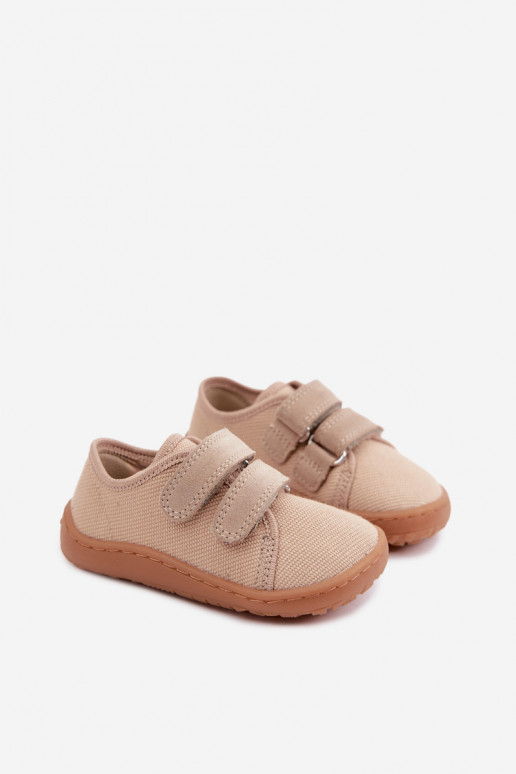 Šlepetės Vaikiški Barefoot Froddo Canvas G1700440-22 smėlio spalvos