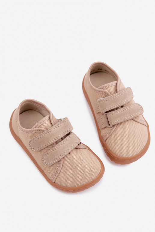 Šlepetės Vaikiški Barefoot Froddo Canvas G1700440-22 smėlio spalvos