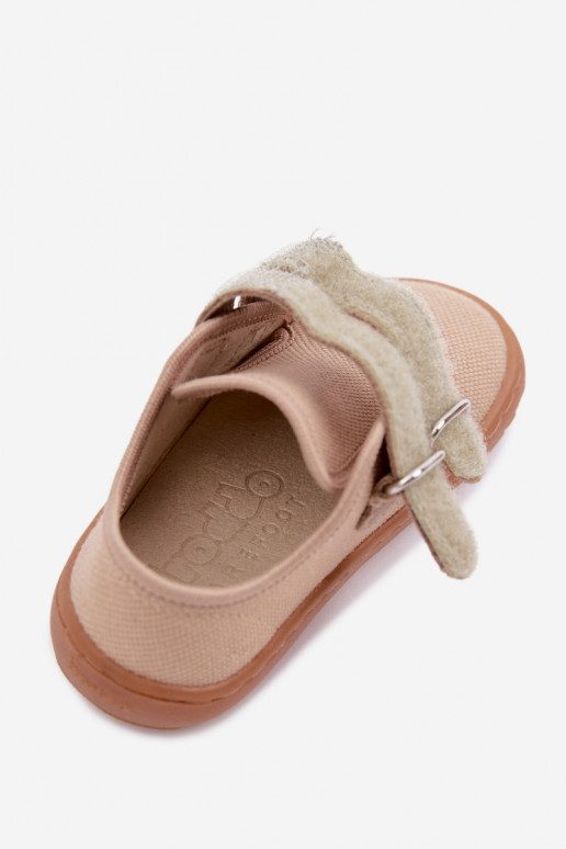 Šlepetės Vaikiški Barefoot Froddo Canvas G1700440-22 smėlio spalvos