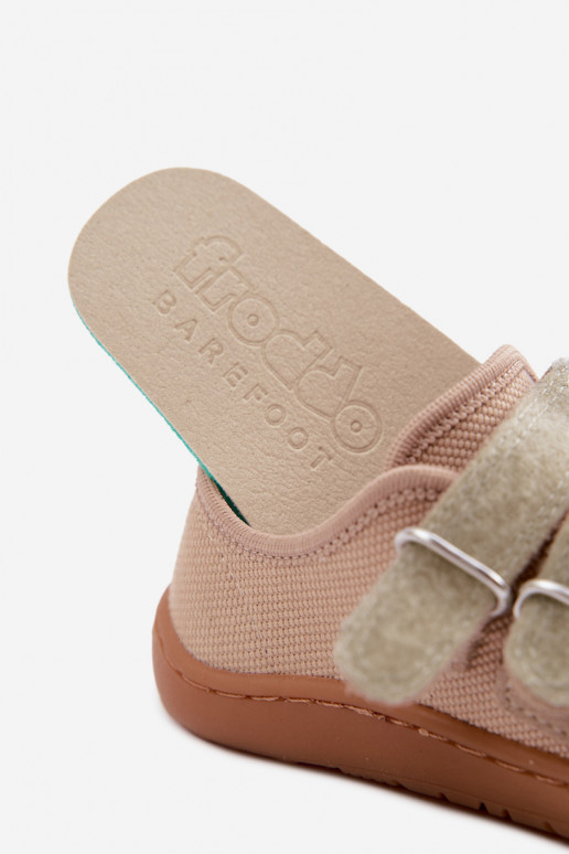 Šlepetės Vaikiški Barefoot Froddo Canvas G1700440-22 smėlio spalvos
