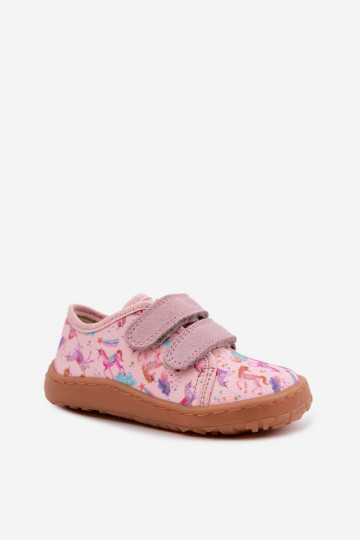 Šlepetės Vaikiški Barefoot Vienaragiai Froddo Canvas G1700440-26 rožinės spalvos