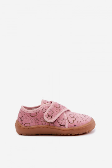 Šlepetės vaikams su lipniais užsegimais Barefoot  Froddo G1700438-18 rožinės spalvos 2