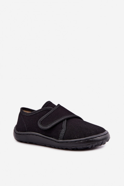 Šlepetės Vaikiški berniukų su lipniais užsegimais Barefoot Froddo G1700438-15 Juodos spalvos