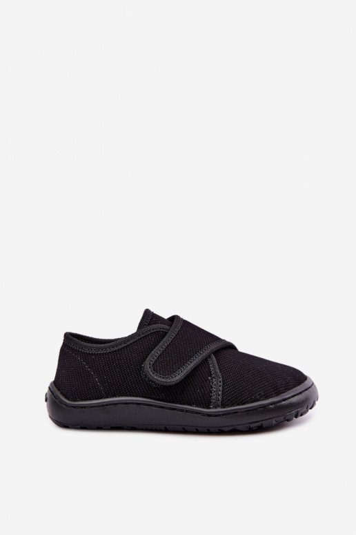 Šlepetės Vaikiški berniukų su lipniais užsegimais Barefoot Froddo G1700438-15 Juodos spalvos