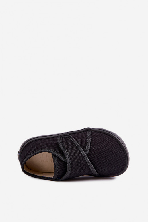 Šlepetės Vaikiški berniukų su lipniais užsegimais Barefoot Froddo G1700438-15 Juodos spalvos