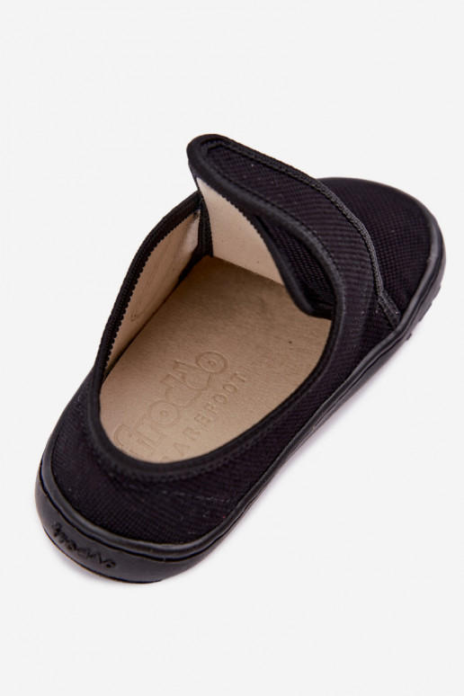 Šlepetės Vaikiški berniukų su lipniais užsegimais Barefoot Froddo G1700438-15 Juodos spalvos