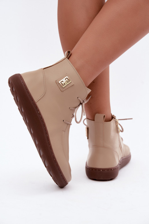   batai  Barefoot pašiltinti Zazoo 3077 smėlio spalvos