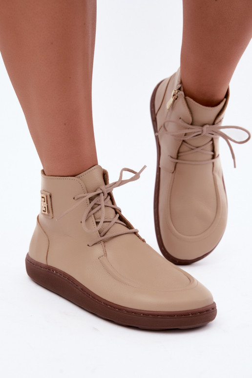   batai  Barefoot pašiltinti Zazoo 3077 smėlio spalvos