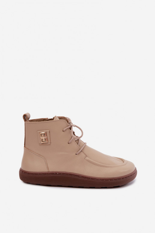   batai  Barefoot pašiltinti Zazoo 3077 smėlio spalvos