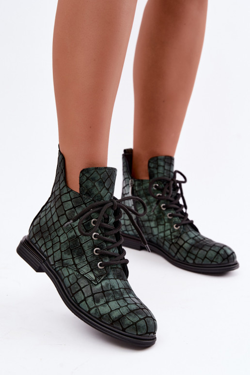 Aulinukai  pašiltinti su plačiais kulniukais Artiker 55C1325 žalios spalvos