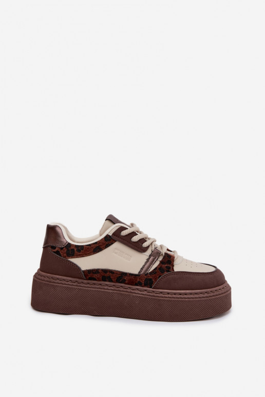   modelio batai su platforma Big Star SS274356 su leopardo kailio raštais rudos-smėlio spalvos