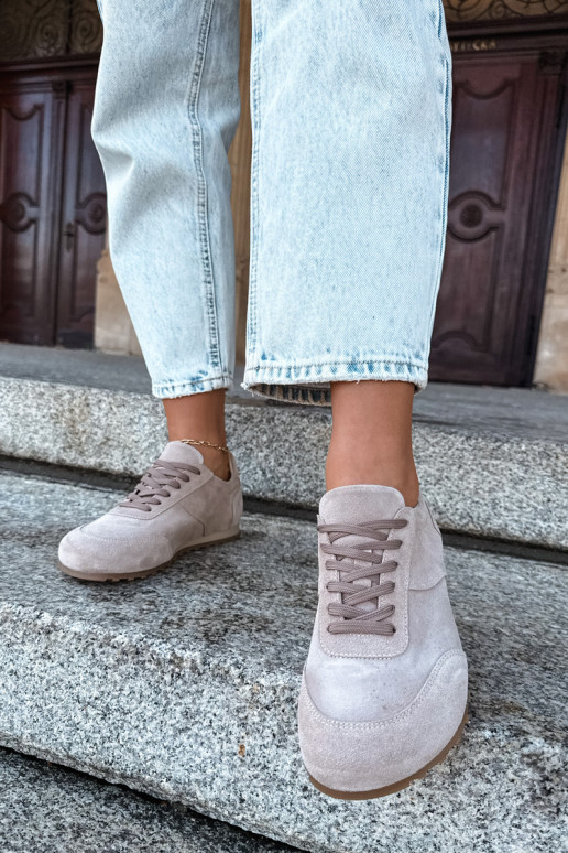  modelio batai Barefoot Z Naturalnego Zamszu Zazoo N1422 smėlio spalvos