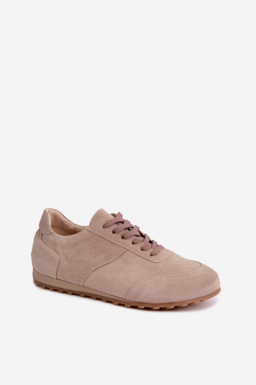  modelio batai Barefoot Z Naturalnego Zamszu Zazoo N1422 smėlio spalvos