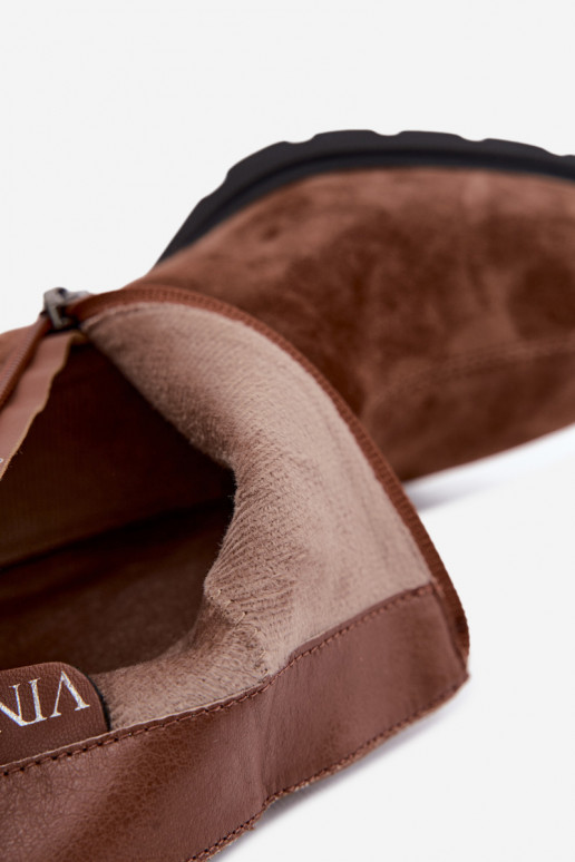 pašiltinti Aulinukai Z Naturalnego Zamszu su kulniukais Vinceza 91172 Camel