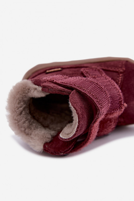   iš zomšos sniego batai Barefoot Vaikiški Froddo G2110151-4 bordo spalvos
