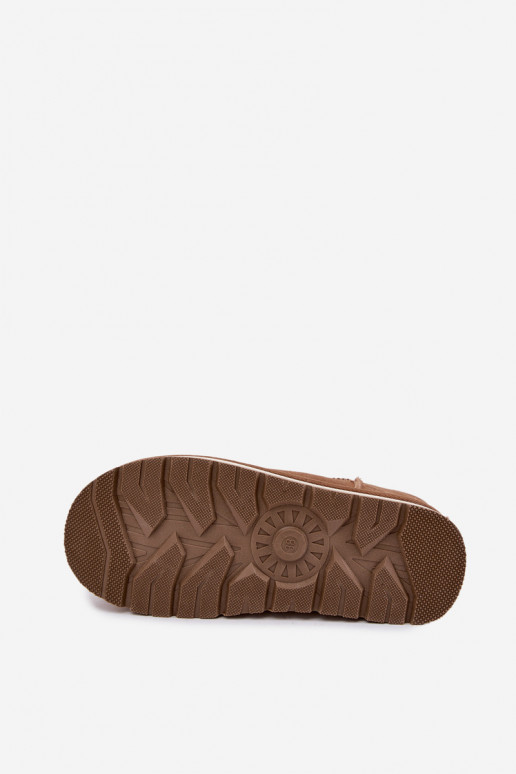 sniego batai Z Naturalnego Zamszu pašiltinti su kailiuku viduje Big Star UU274692 Camel