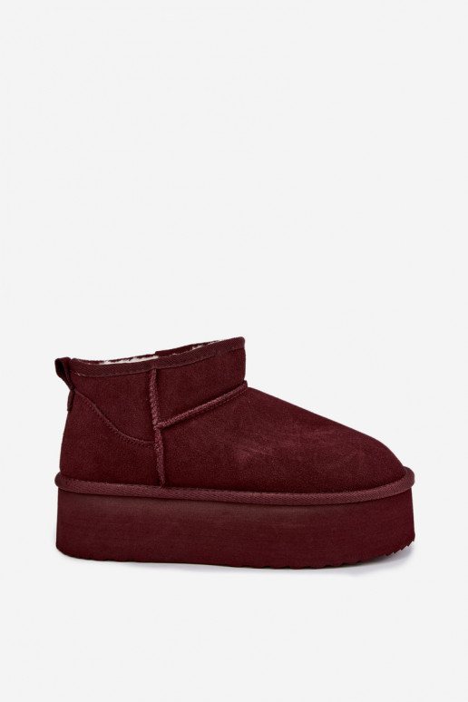sniego batai  Z Naturalnego Zamszu bordo spalvos Mairene
