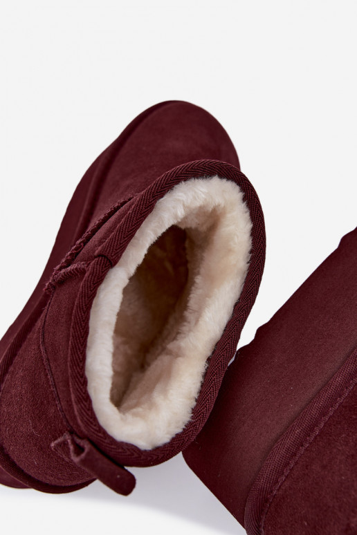 sniego batai  Z Naturalnego Zamszu bordo spalvos Mairene