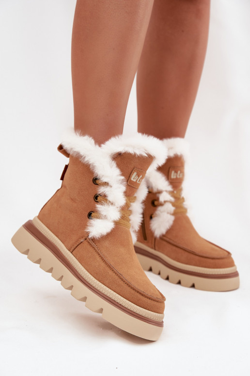 sniego batai  Z Naturalnego Zamszu Lee Cooper LCJ-25-01-3738 Camel