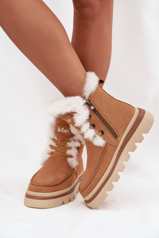 sniego batai  Z Naturalnego Zamszu Lee Cooper LCJ-25-01-3738 Camel
