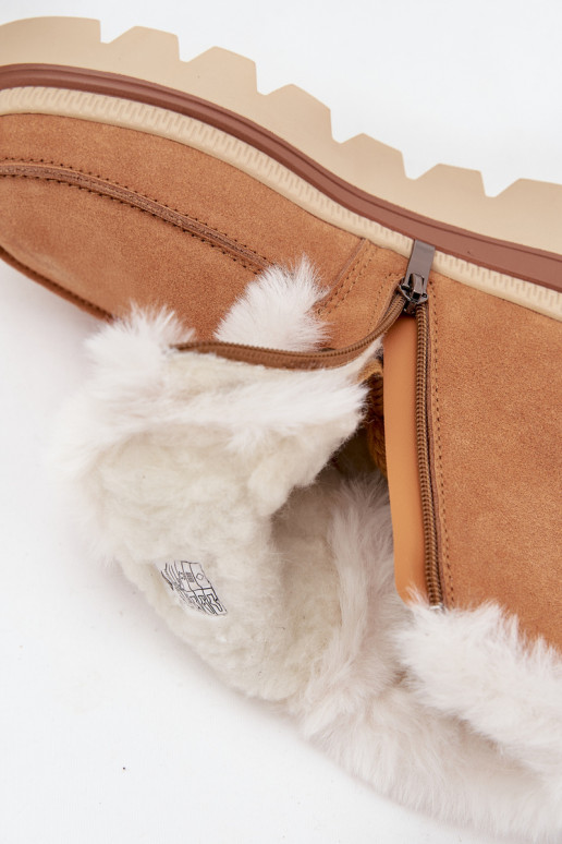 sniego batai  Z Naturalnego Zamszu Lee Cooper LCJ-25-01-3738 Camel