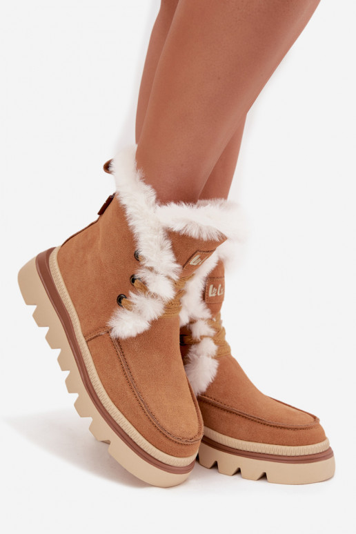 sniego batai  Z Naturalnego Zamszu Lee Cooper LCJ-25-01-3738 Camel
