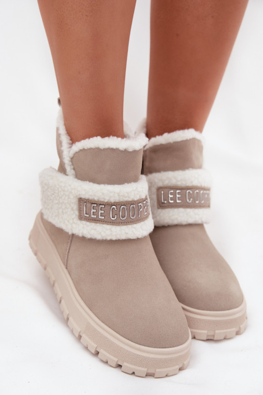 sniego batai Moteriški aulinukai Z Naturalnego Zamszu su pašiltinimu Lee Cooper LCJ-25-01-3739 pilkos spalvos