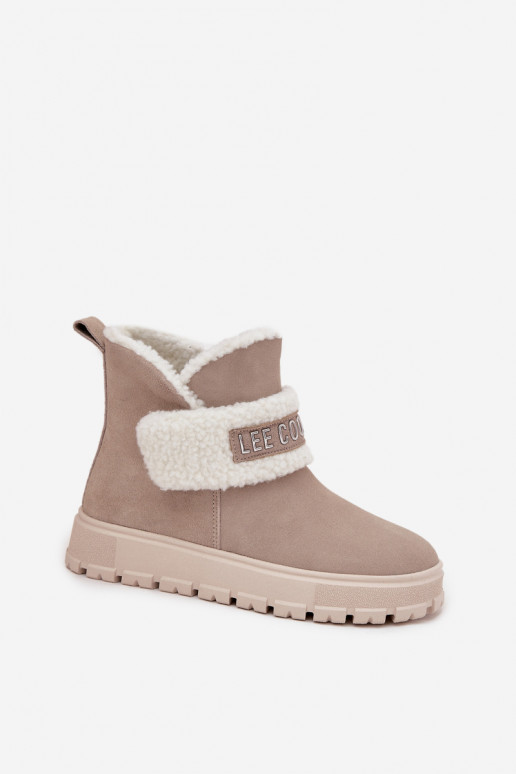 sniego batai Moteriški aulinukai Z Naturalnego Zamszu su pašiltinimu Lee Cooper LCJ-25-01-3739 pilkos spalvos