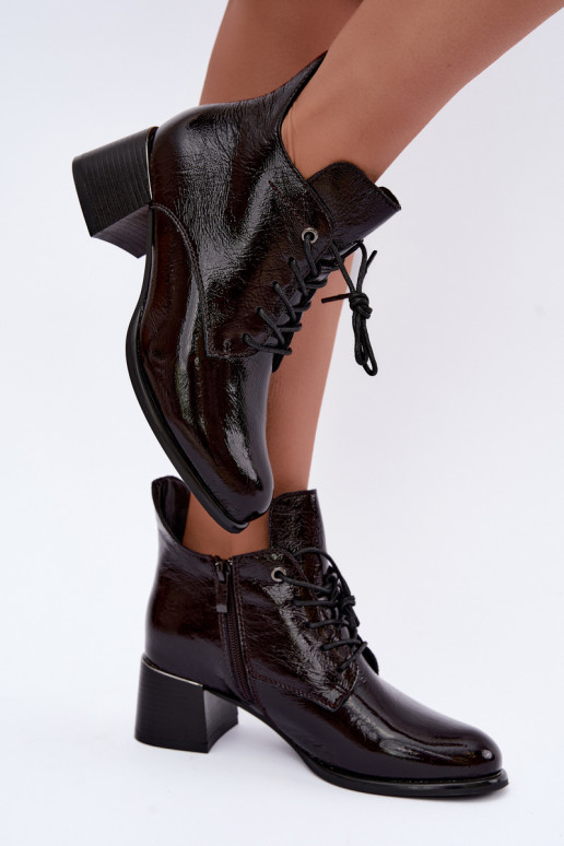 Aulinukai  su lako efektu pašiltinti Klocku bordo spalvos Hadelle