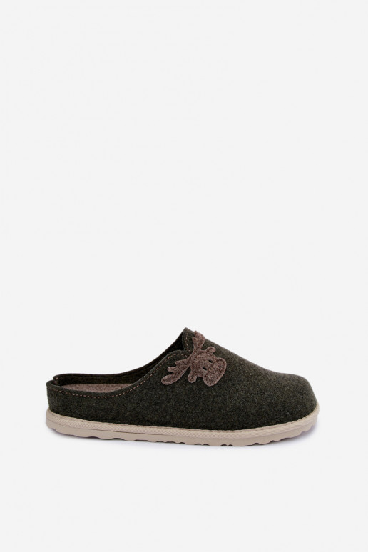 Šlepetės  su elniukais Inblu CS000049 chaki spalvos