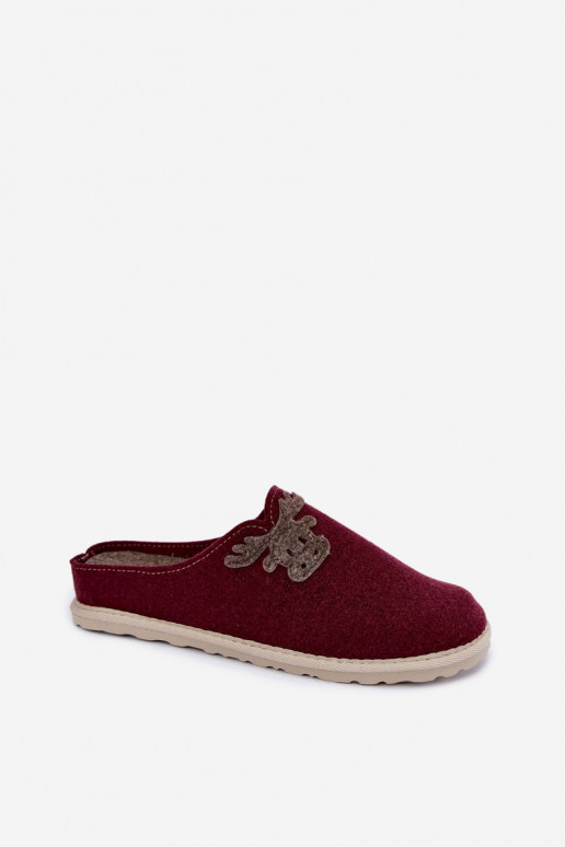 Šlepetės  su elniukais Inblu CS000049 bordo spalvos