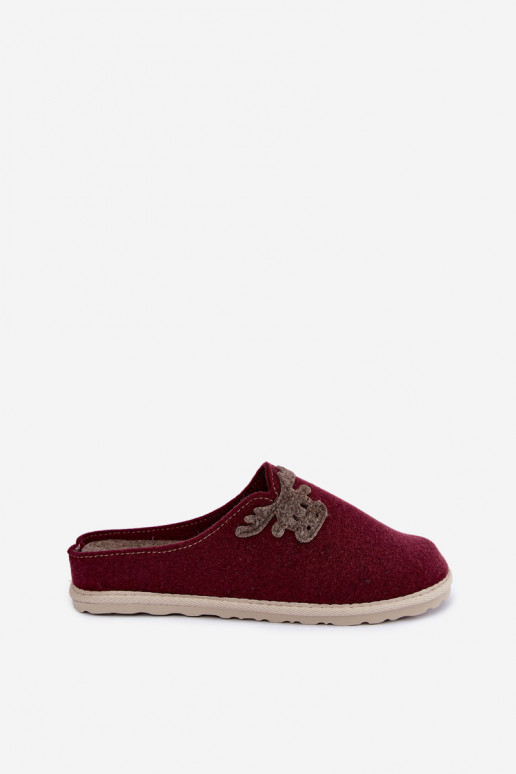 Šlepetės  su elniukais Inblu CS000049 bordo spalvos