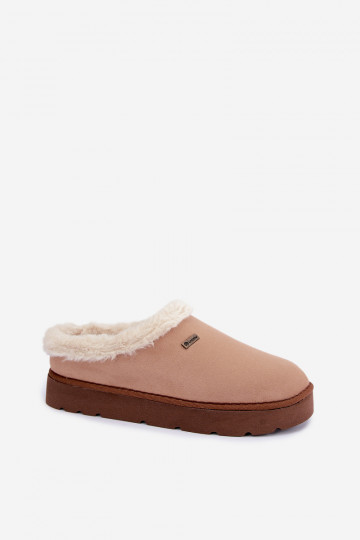 Šlepetės batai naminės  su kailiuku Inblu DR000004 Camel 2