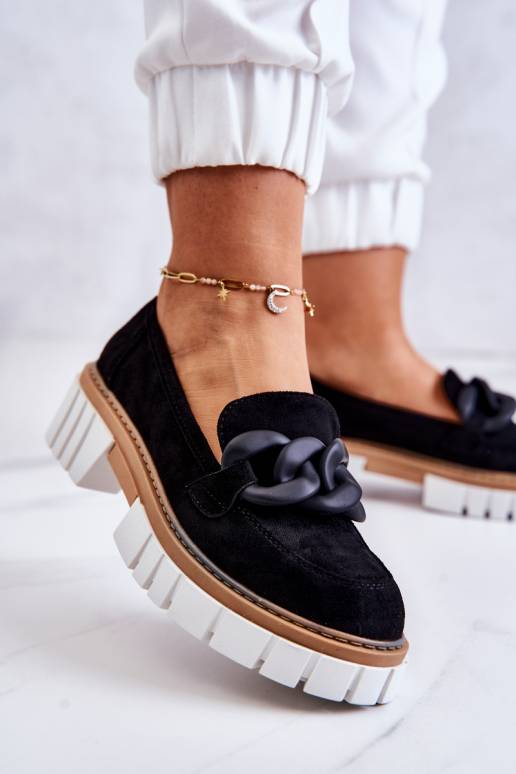 Batai iš zomšos su ornamentais juodos...