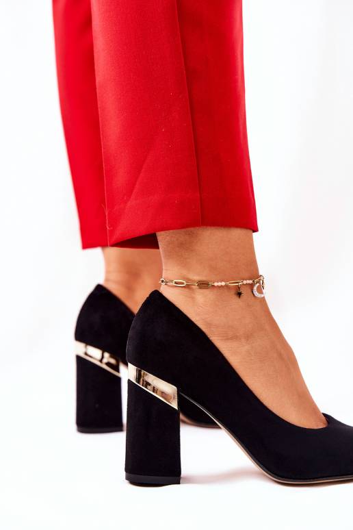 Zomšiniai bateliai juodos spalvos