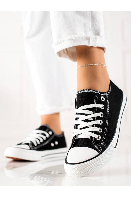 Klasikinio modelisio juodos spalvos laisvalaikio batai