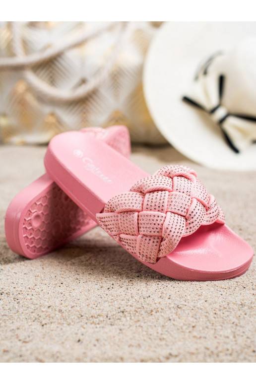 Tekstilinės šlepetės su spindinčiomis akutėmis 