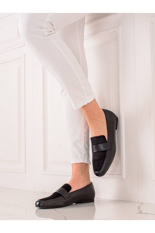 juodos spalvos batai su kailiuku 