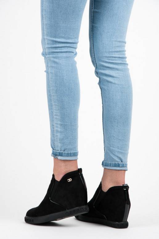 Zomšiniai juodi Slip On batai su...