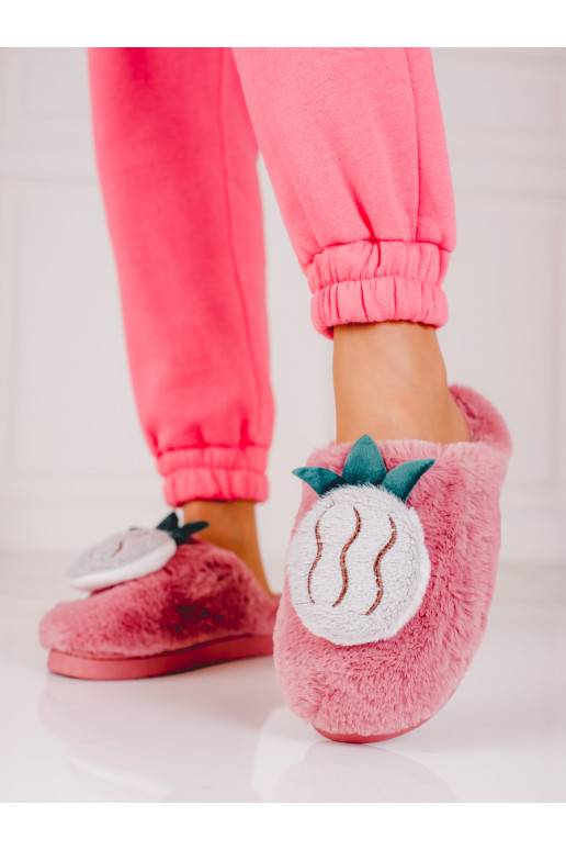 Šiltos moteriškos šlepetės Shelovet rožinės spalvos