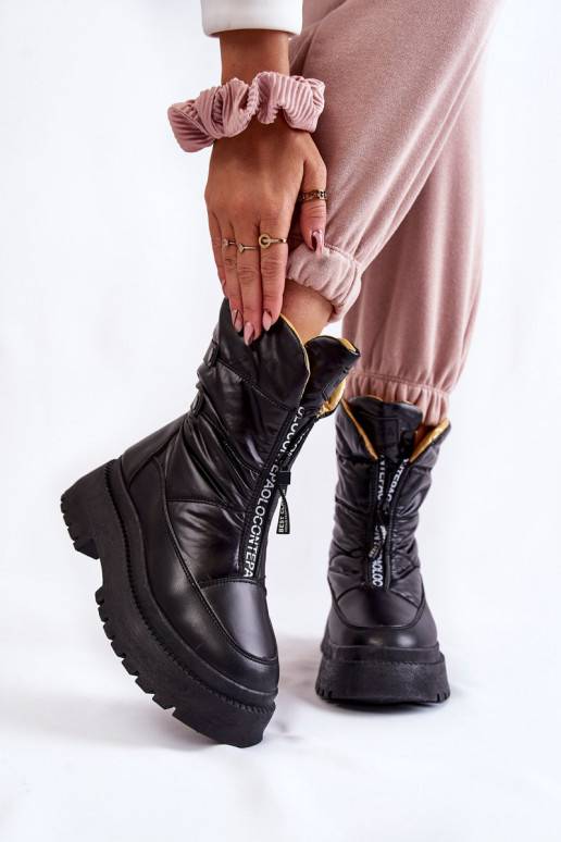 Juodi sniego batai su užtrauktukais