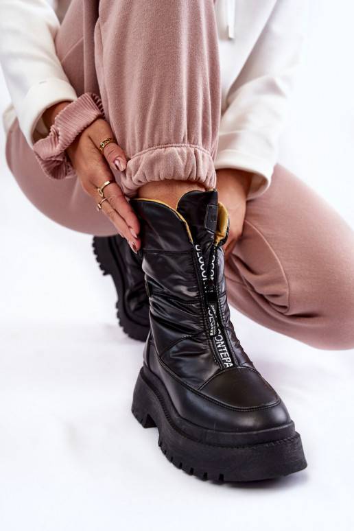 Juodi sniego batai su užtrauktukais