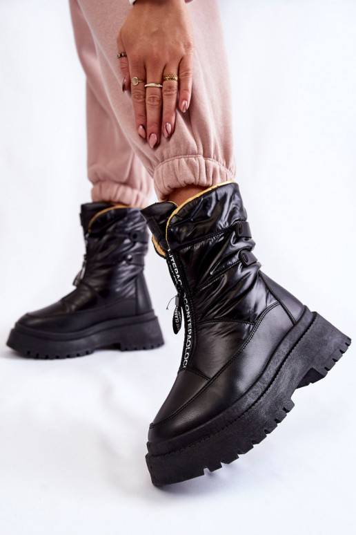 Juodi sniego batai su užtrauktukais