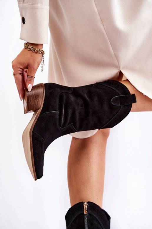 Kaubojiški zomšos ilgaauliai batai...