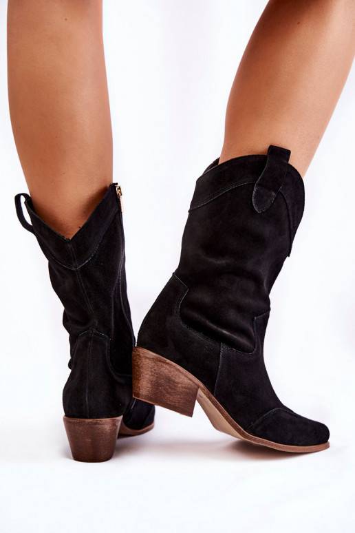 Kaubojiški zomšos ilgaauliai batai...